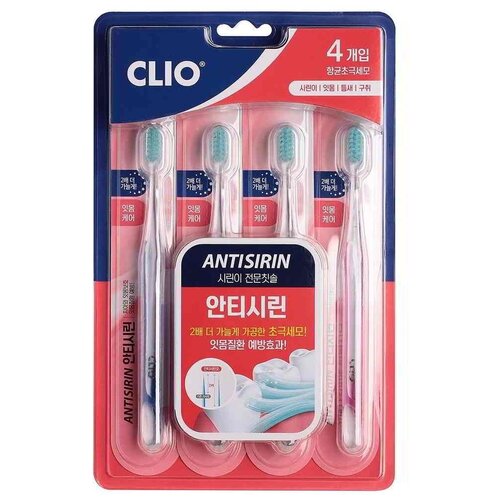 фото Clio набор зубных щеток antisirin antibacterial 4 шт (clio)
