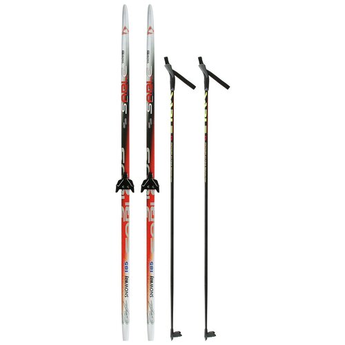 фото Комплект лыжный бренд цст "step", длина лыж 185 см, длина палок 145 см, крепление nn75мм, цвет микс
