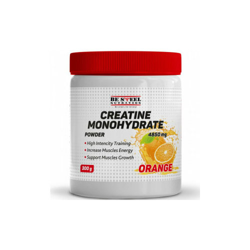 фото Креатин моногидрат микронизированный be steel nutrition creatine monohydrate 300г (апельсин)