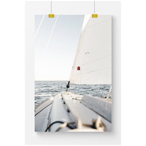 фото Постер для интерьера postermarkt парусная лодка в море, 50х70 см, в тубусе