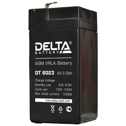 фото Свинцово-кислотный аккумулятор delta battery dt 6023 (6 в, 2.3 ач)