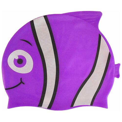 фото B31573 шапочка для плавания детская силикон (фиолетовая рыбка) smart athletics