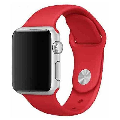 фото Ремешок для часов apple watch series 1-6, se 38-40mm и series 7 41mm / сменный браслет премиум качества с застежкой для умных смарт часов эпл вотч серии 1-6, эпл вотч се 38-40мм и серия 7 41мм / силиконовый ремешок (sport premium) для часов (red s) life style