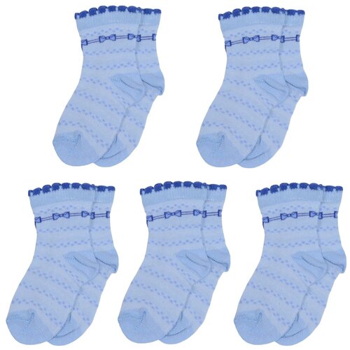 фото Комплект из 5 пар детских носков lorenzline голубые, размер 6-8