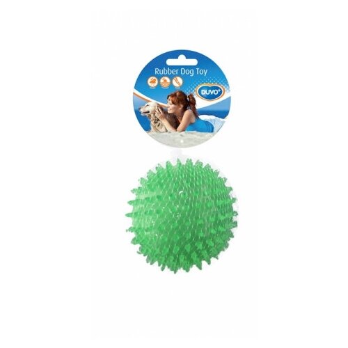 фото Игрушка для собак резиновая duvo+ "мяч игольчатый", зелёная, 12см (бельгия)