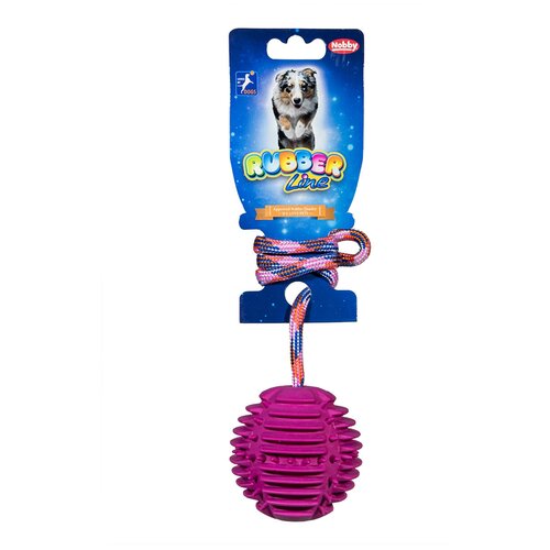 фото Игрушка для собак мяч рельефный 7,5см резина фиолетовый nobby
