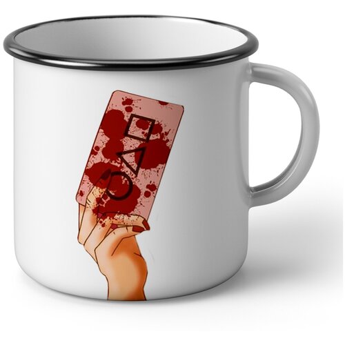 фото Кружка эмалированная, 300мл, для чая кофе и поход с изображением "игра в кальмара fotocup