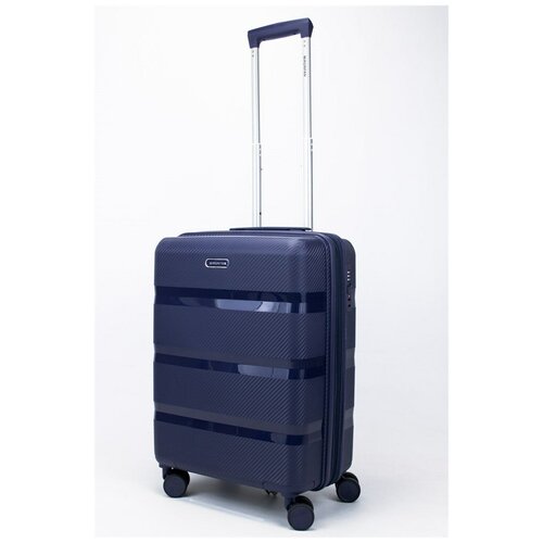 фото Mironpan чемодан маленький pp (3 гориз. полосы) с расширением темно-синий s малый (ручная кладь) синий sweetbags
