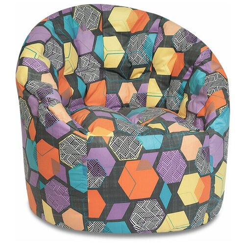 фото Бескаркасное кресло мешок порту, микровелюр, серо-бежевый, delicatex