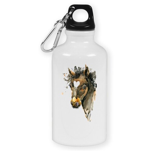 фото Бутылка с карабином coolpodarok "краски. лошадь с сердечком"