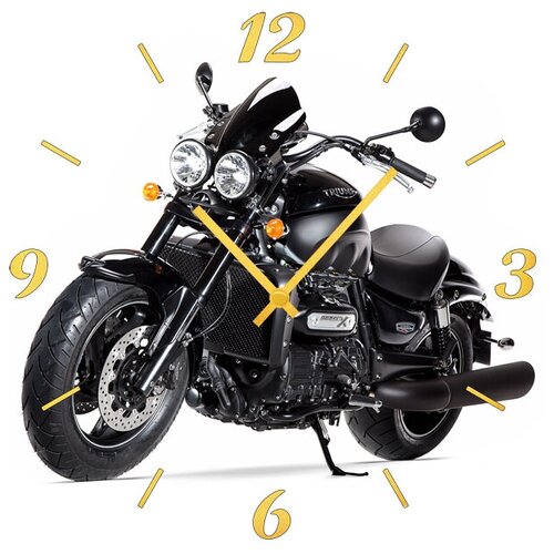 фото Svs настенные часы svs 3001974 мотоцикл на белом фоне