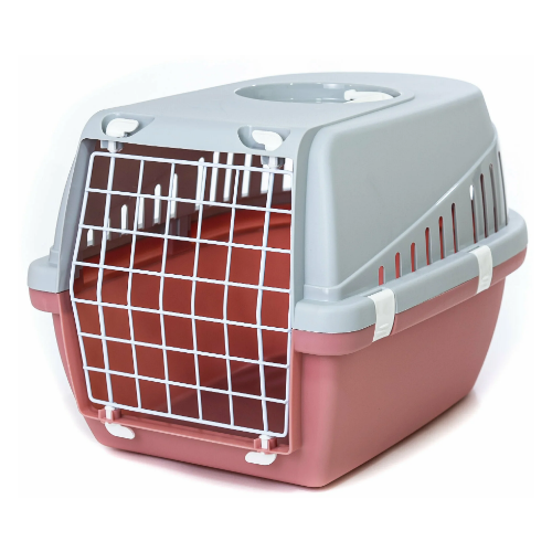 фото Клиппер-переноска для кошек и собак savic trotter 2 37.5х33х56 см серый/розовый