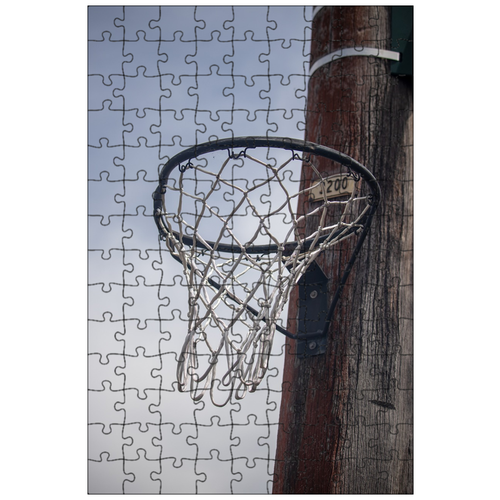 фото Магнитный пазл 27x18см."баскетбол, обруч, улица" на холодильник lotsprints