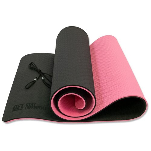 фото Коврик для йоги original fit tools 10 мм двухслойный tpe розовый