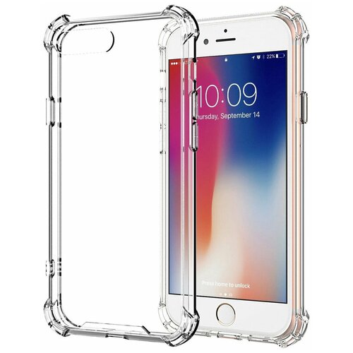 фото Противоударный чехол для iphone 7 + plus / iphone 8 + plus skiico / силиконовый чехол для айфон 7+/ 8+ прозрачный