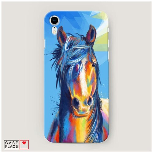 фото Чехол пластиковый iphone xr (10r) лошадь арт 3 case place
