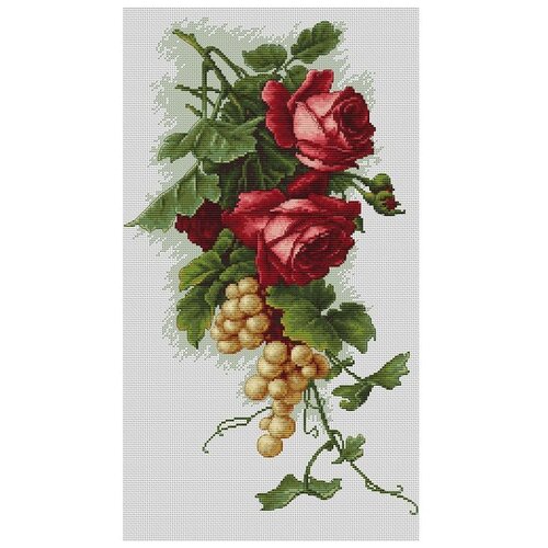 фото Набор для вышивания «красные розы с виноградом», 20x33 см, luca-s