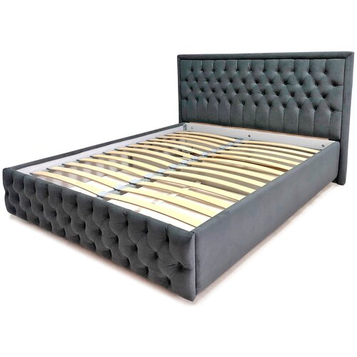 фото Кровать двухспальная , микровелюр , подъемный механизи, 1400*2000 приникс мебель