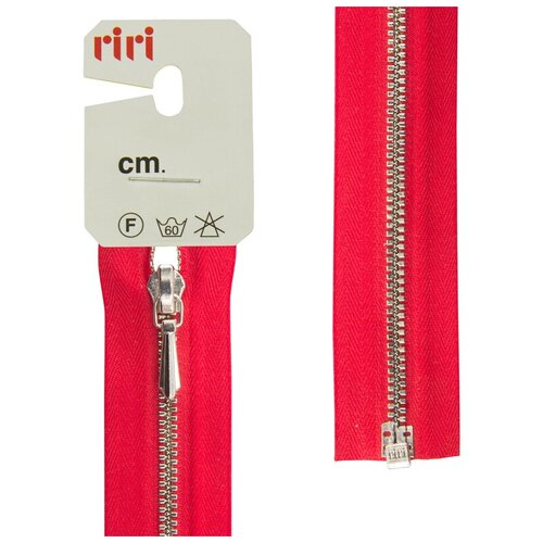 фото Молния металл, ni, слайдер tropf, 3 мм, разъёмная 1 замок, 60 см, цвет 2407, красный riri