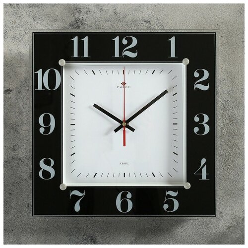 фото Часы настенные, серия: классика, "классика", 31х31 см стекло, черные рубин