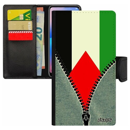 фото Чехол-книжка на телефон mi 8 lite, "флаг палестины на молнии" государственный туризм utaupia