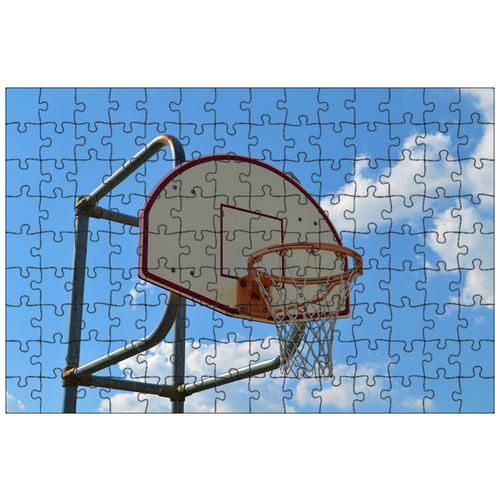 фото Магнитный пазл 27x18см."баскетбол, щит, баскетбол обода" на холодильник lotsprints