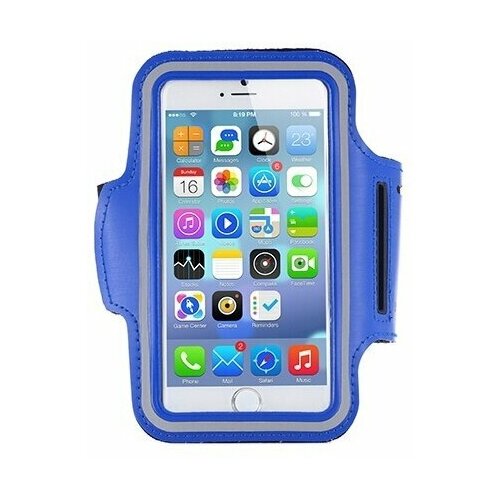 фото Спортивный чехол для телефона на руку большой armband - синий innozone