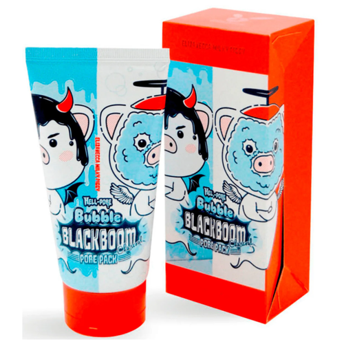 фото Маска кислородная для очищения пор elizavecca hell-pore bubble blackboom pore pack 150ml