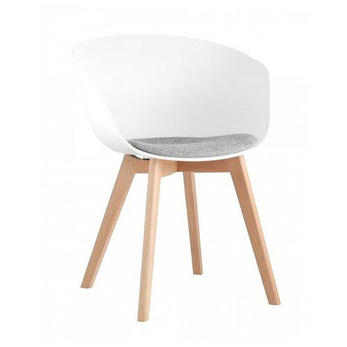 фото Кресло stool group libra soft белое белый пластик, съемная подушка, массив бука