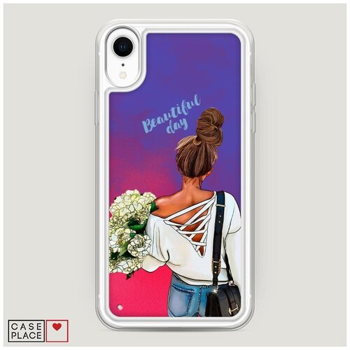 фото Чехол неоновый жидкий iphone xr (10r) beautiful day vector case place