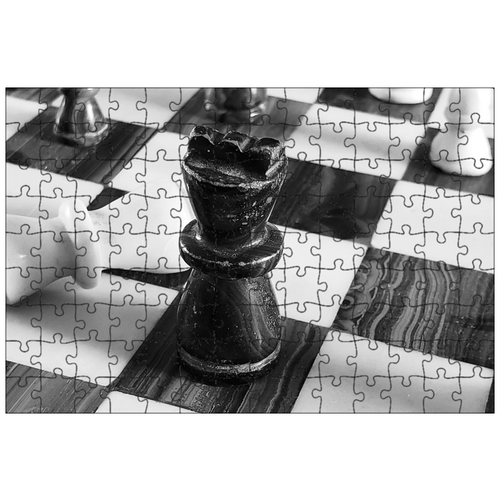 фото Магнитный пазл 27x18см."шах и мат, шахматы, настольная игра" на холодильник lotsprints
