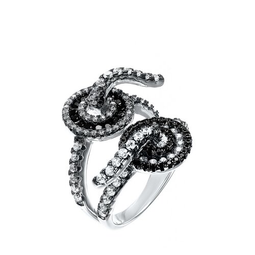 фото Jv серебряное кольцо с фианитом r26331-w1_ko_001_wg, размер 17