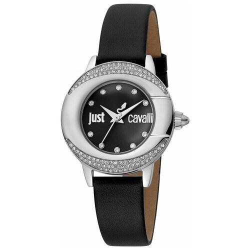 фото Наручные часы just cavalli наручные кварцевые часы just cavalli jc1l150l0015, стальной корпус, кожаный ремешок, черный