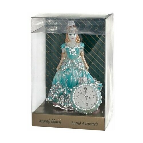 фото Набор елочных игрушек принцесса с часиками стекло 2 шт нет бренда