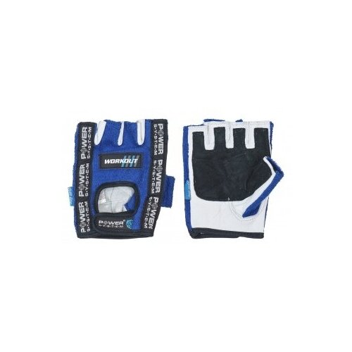 фото Power system accessories перчатки ps-2200 workout, 1 пара, blue / синий, l