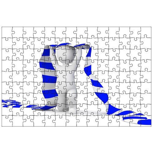 фото Магнитный пазл 27x18см."поклонник, шарф, футбол" на холодильник lotsprints