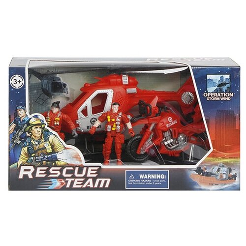фото Игровой набор"пожарный", вертолет, мотоцикл , арт. b3102-6 интэк
