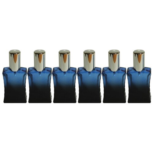 фото Атомайзер для духов aromaprovokator сине-черное стекло спрей серебро 50 мл набор 6 шт