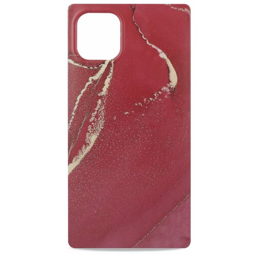 фото Чехол для iphone 11pro marble square силикон (красный) pastila
