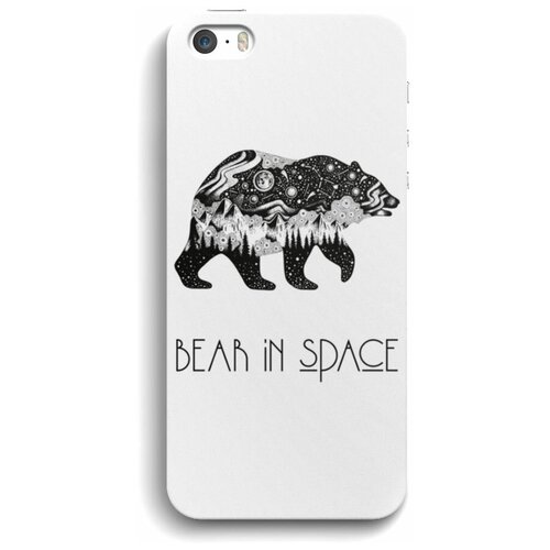 фото Чехол для iphone 5/5s/se "bear in space", белый black pack