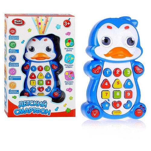 фото Телефон 7611 смартфон пингвинчик, на батарейках, со светом и звуком play smart