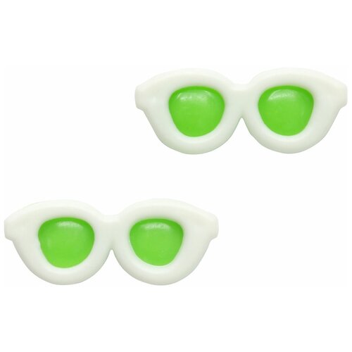 фото 28539 очки мини пластик, 3см*0,7см, уп/2шт. зеленый sovushka