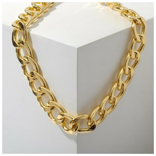 фото Колье "ожерелье голден" грань, цвет золото,45 см queen fair