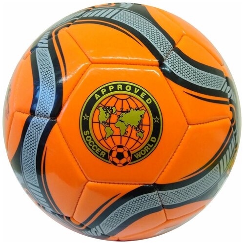 фото R18027-5 мяч футбольный "meik-307" (оранжевый) 3-слоя pvc 2.3, 340 гр, машинная сшивка