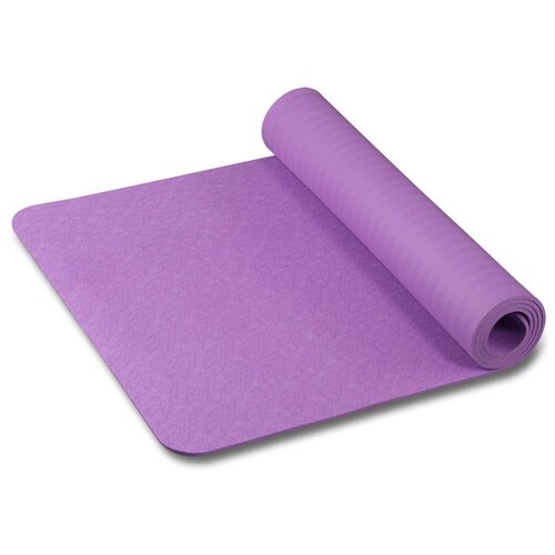 фото Коврик для йоги и фитнеса indigo tpe с тиснением in020 173*61*0,6 см фиолетовый