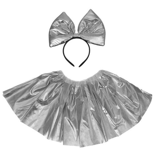 фото Карнавальный набор "девочка", ободок, юбка, цвет серебряный страна карнавалия