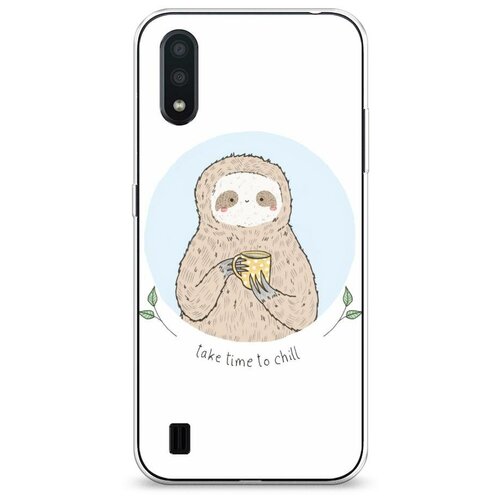 фото Силиконовый чехол "take time to chil" на samsung galaxy a01 / самсунг гэлакси а01 case place