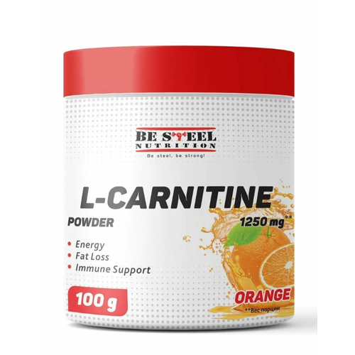 фото Л-карнитин тартрат для похудения, be steel nutrition l-carnitine 100г (ананас), жиросжигатель спортивный