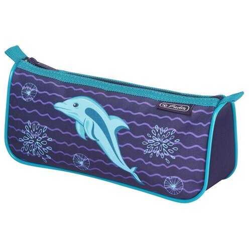 фото Herlitz пенал-косметичка sport dolphin (50021222-4), фиолетовый/голубой