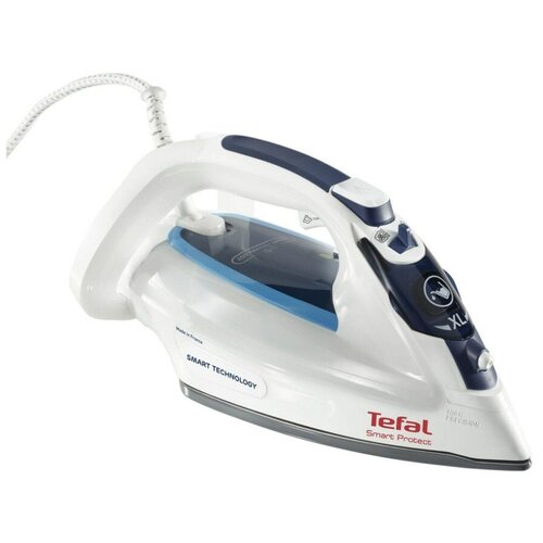 фото Утюг tefal fv4980 smart protect синий/голубой/белый